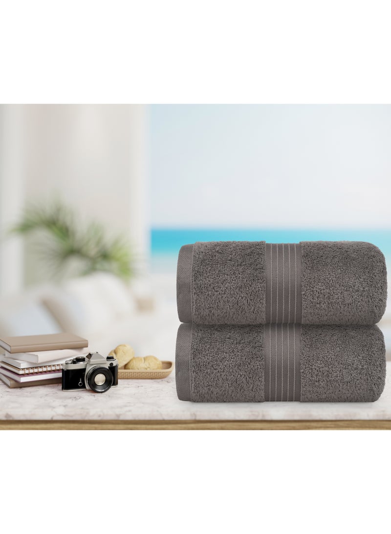 Bliss Casa Bliss Casa 2-Piece 100% Combed Cotton Bath Sheets - 550 GSM Large Bath Towels Quick Dry Highly Absorbent - Thick Soft Hotel Quality Bathroom Towels for Bath and Spa 35x70 Inch  - Image 3