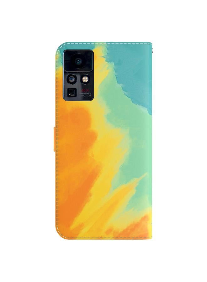 Zaboon Case For Infinix Zero X Neo / X6810 Watercolor Pattern Flip Leather Phone Case - Image 3