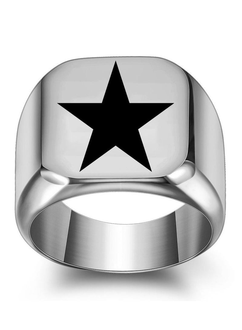 Loquat Stainless Steel Solid Polished Signet Ring