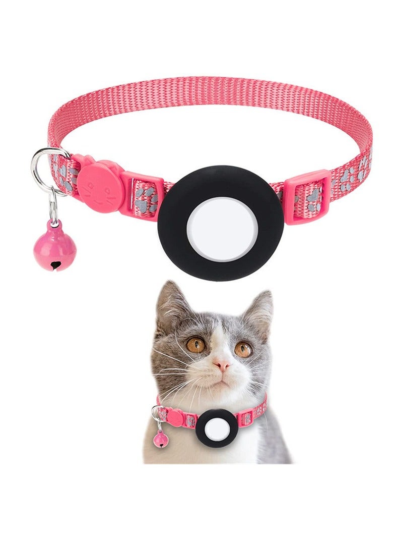 Generic Cat Collar for Airtag Reflective Cat Collar with Bell and Safety Buckle, with Waterproof Holder Compatible with Adjustable 22-35cm  - Image 1