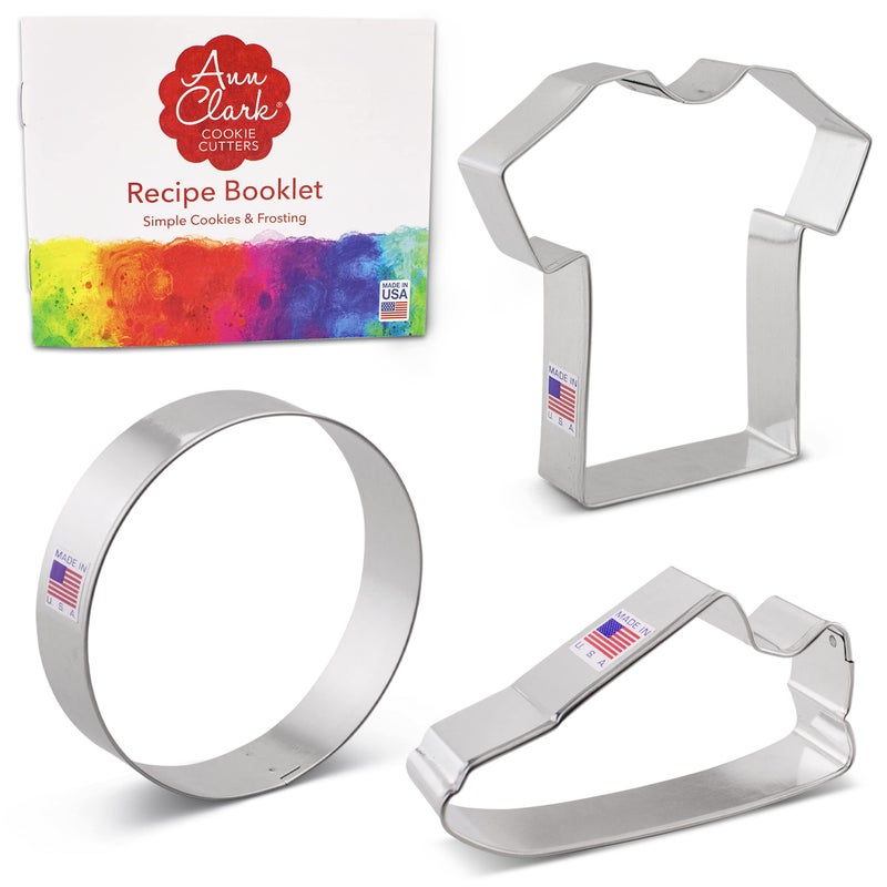 Ann Clark Cookie Cut Soccer Cookie Cutters 3-Pc. Set Made in USA by Ann Clark  Soccer Ball  Cleat  Jersey  - Image 3