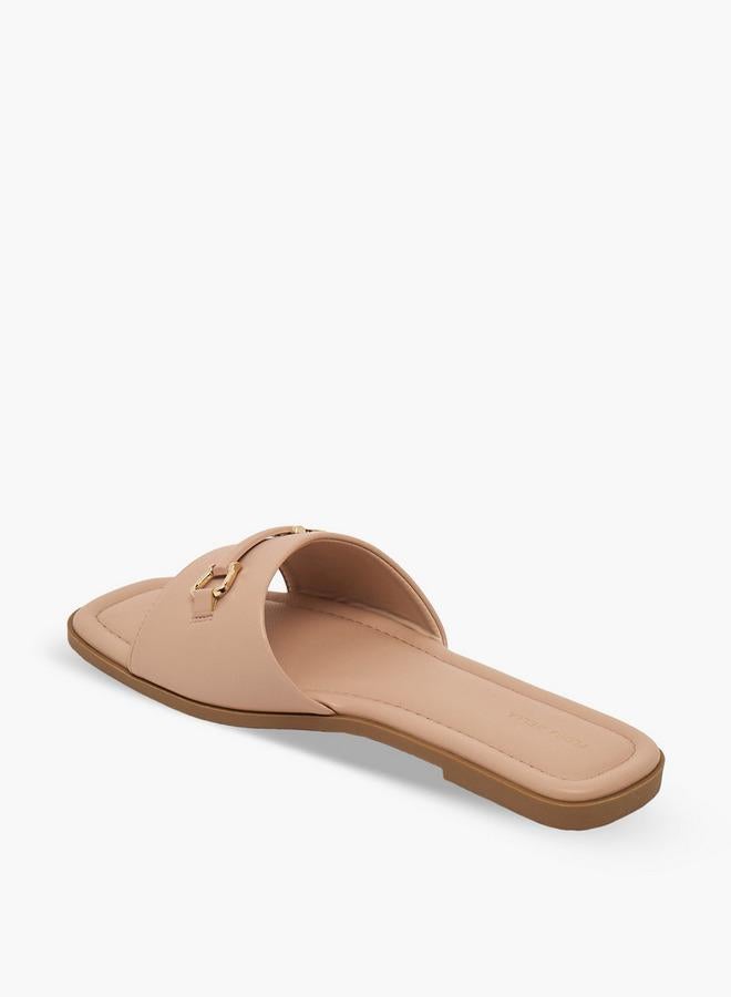 Flora Bella By Shoexpress Women Metallic Accent Slide Sandals - Image 5