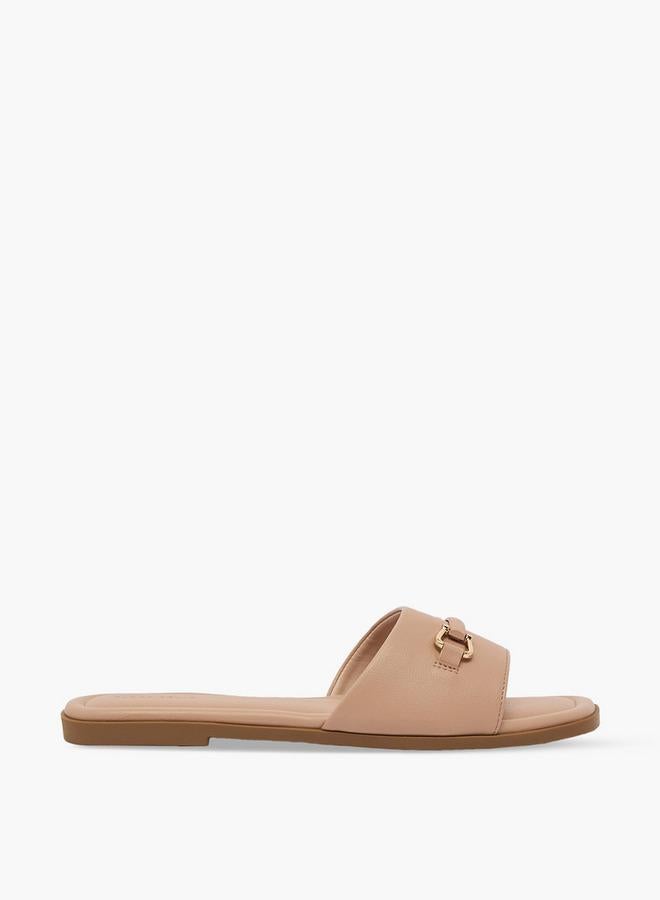 Flora Bella By Shoexpress Women Metallic Accent Slide Sandals - Image 3