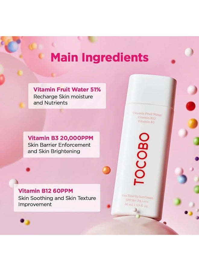 Tocobo Vita Tone Up Sun Cream 50ml, SPF50+ PA++++, Reliable UV Protection, Cruelty Free, Hypoallergenic - Image 5