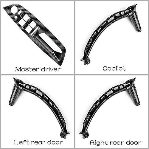 CHUANGHUI Car Door Handle for BMW X5 X6 E71 E70 2007-2013 Interior Door Handles Replace Cover Car Door Handle Accessories (Carbon Fiber Color) - Image 5