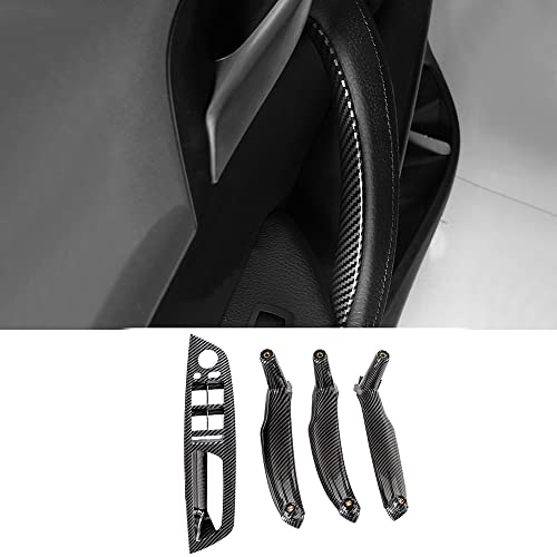 CHUANGHUI Car Door Handle for BMW X5 X6 E71 E70 2007-2013 Interior Door Handles Replace Cover Car Door Handle Accessories (Carbon Fiber Color) - Image 1