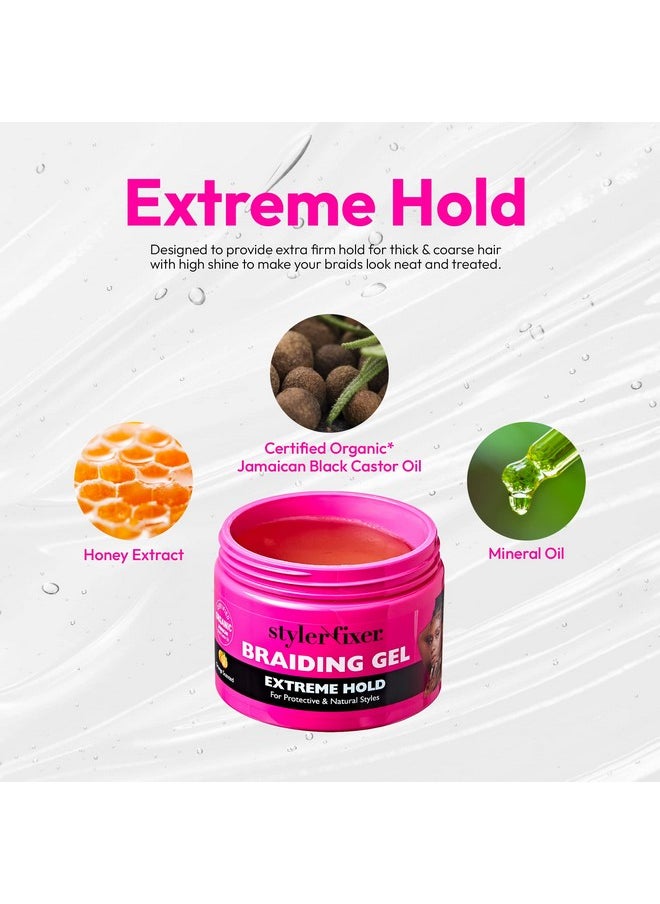 Red by Kiss Braiding Gel Extreme Hold Styler Fixer For Box Braids & Cornrows, Hydrating, Conditioning, Long-Lasting Frizz Control, 4C Moisturizing, Nourishing High Shine (6 Fl. Oz.)  - Image 3