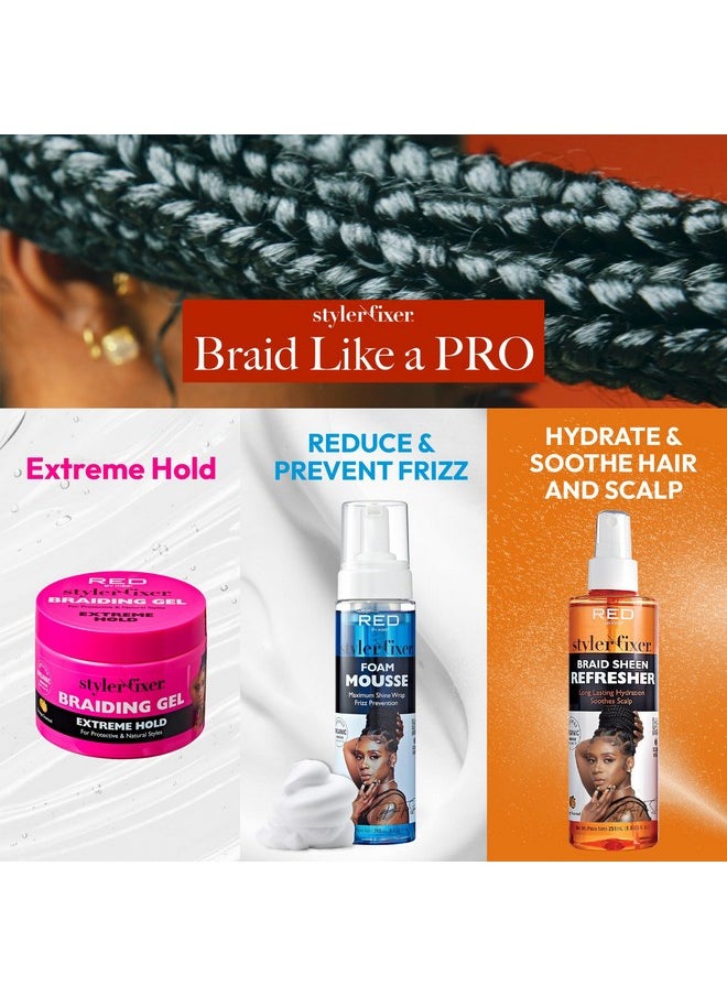 Red by Kiss Braiding Gel Extreme Hold Styler Fixer For Box Braids & Cornrows, Hydrating, Conditioning, Long-Lasting Frizz Control, 4C Moisturizing, Nourishing High Shine (6 Fl. Oz.)  - Image 5