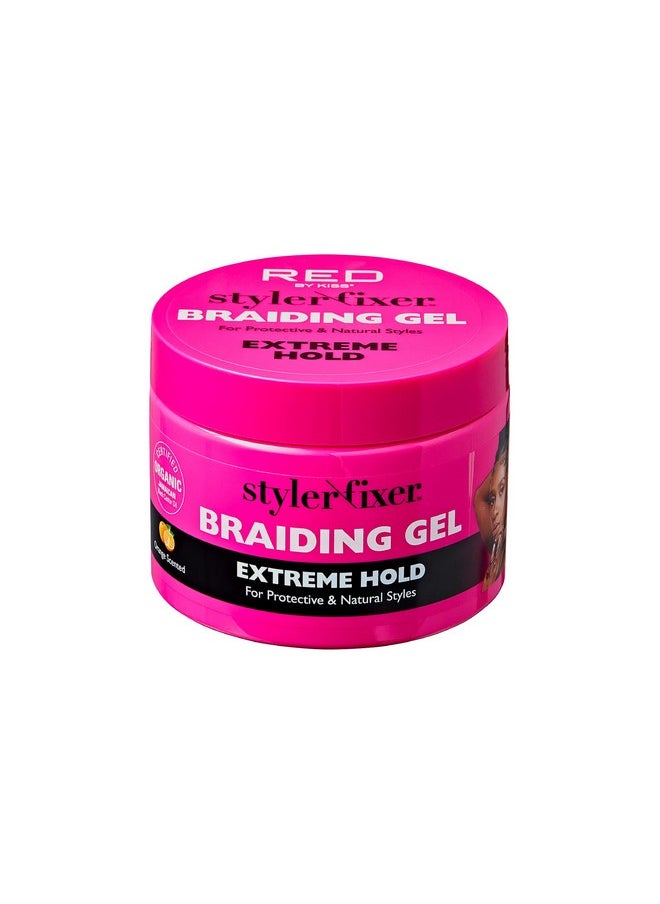 Red by Kiss Braiding Gel Extreme Hold Styler Fixer For Box Braids & Cornrows, Hydrating, Conditioning, Long-Lasting Frizz Control, 4C Moisturizing, Nourishing High Shine (6 Fl. Oz.)  - Image 1