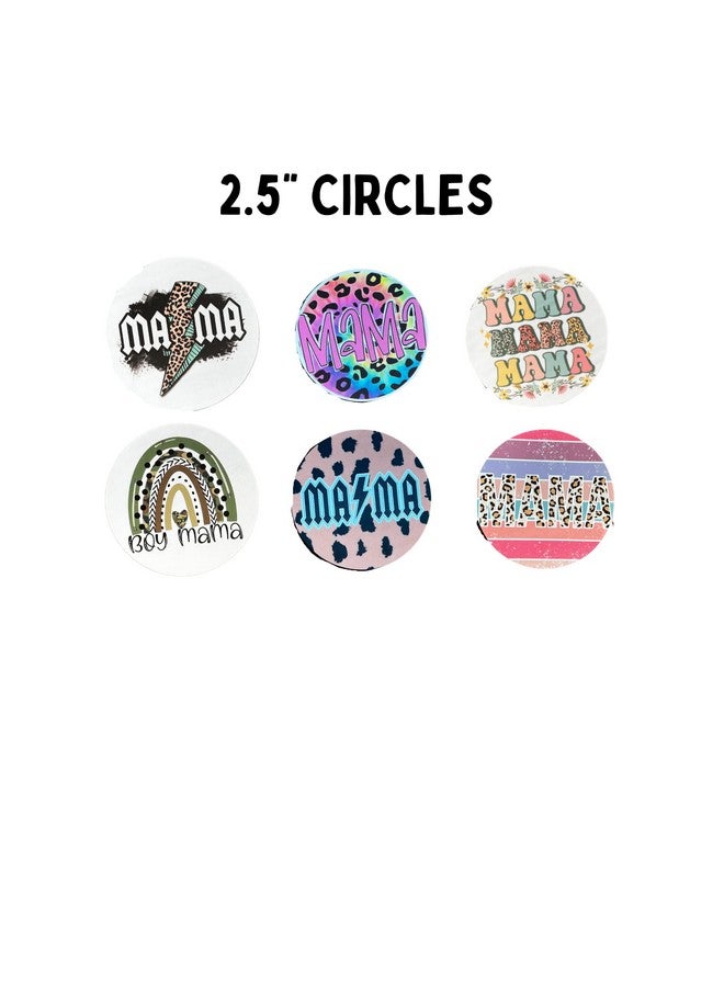 Lashicorn Freshie Mama Mom Cardstock Cutouts Rounds 2.5” Inch For Freshies Random Mix ; 12 Pk ; For Scented Aroma Beads Bake With Mold For Car Freshie Designs Mom Bun Western Mama Bear Blessed - Image 3