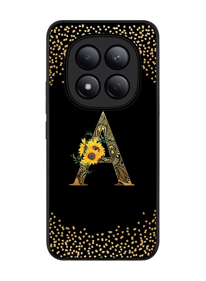 For Xiaomi Redmi Note 15 Pro 4G Case,Slim fit Camera Protection, Shockproof Thin Phone cover  - Custom Floral Monogram - A ( Black )