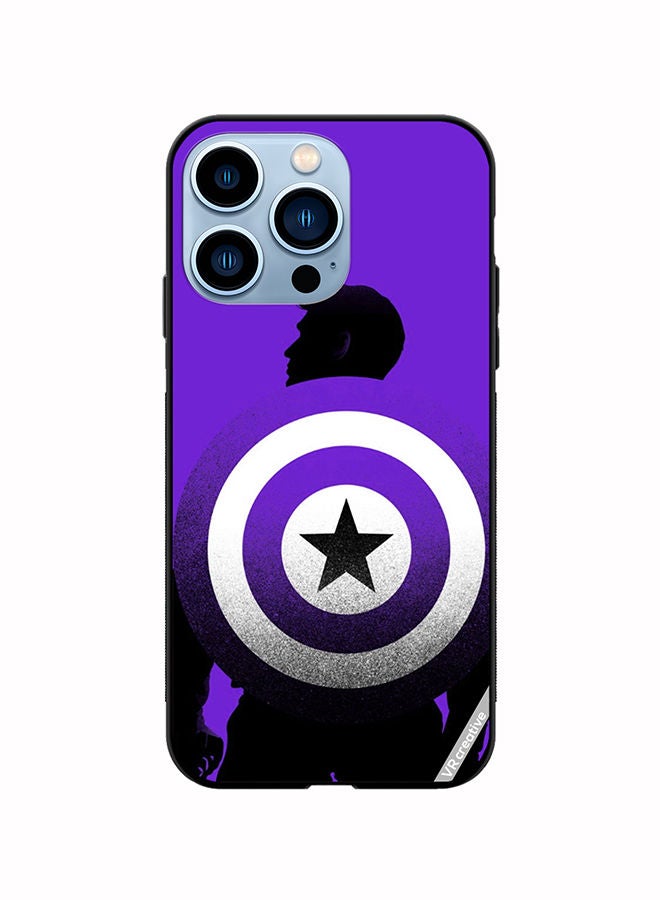 VR CREATIVE Protective Case Cover For Apple iPhone 14 Pro Max Purple Captain America Design Multicolour - Image 1