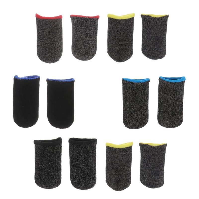 6 Pairs Non Slip Gaming Finger Sleeves Breathable Thumb Protection Covers Black - Image 2