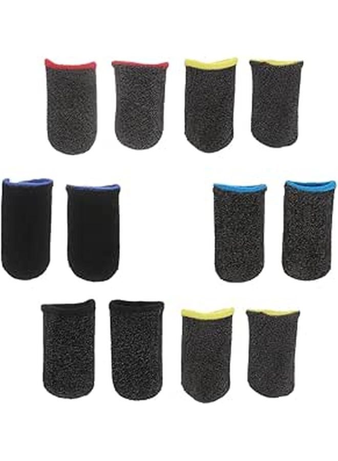 6 Pairs Non Slip Gaming Finger Sleeves Breathable Thumb Protection Covers Black - Image 1