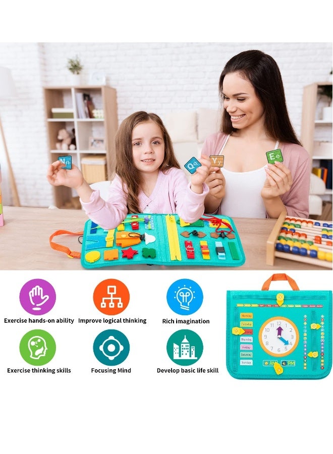 Busy Board DIY Portable Felt Dressing Buckle Learning Board Early Learning Sensory Educational Toys for 1 2 3 4 Years Old Boys and Girls Preschoolers  - Image 4