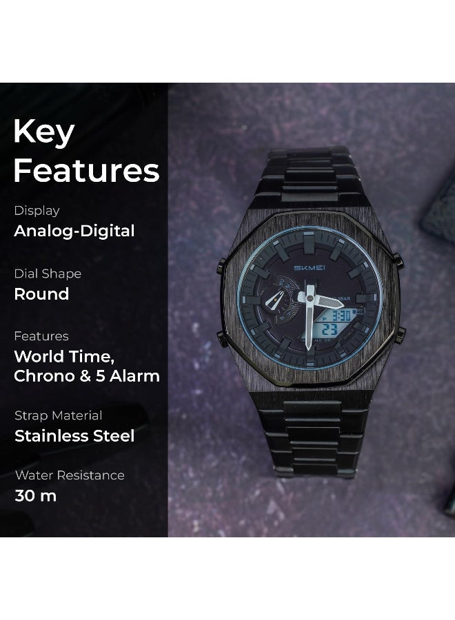 SKMEI Men Watch Dual-Display Electronic Watch with Luminous 30m Waterproof Watch Fashion multifunctional Sports Watch for Men- 1816 - Image 2