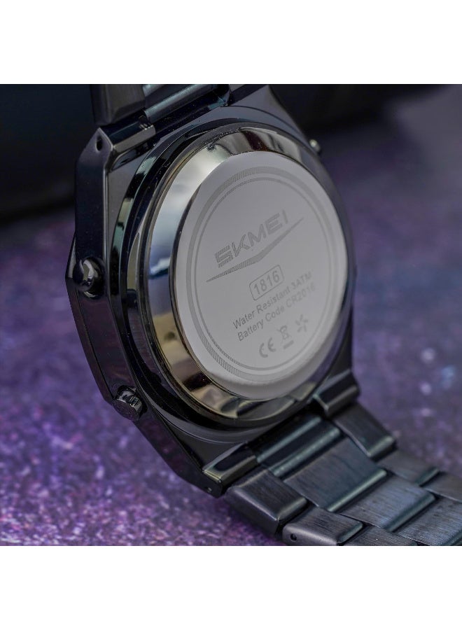 SKMEI Men Watch Dual-Display Electronic Watch with Luminous 30m Waterproof Watch Fashion multifunctional Sports Watch for Men- 1816 - Image 3