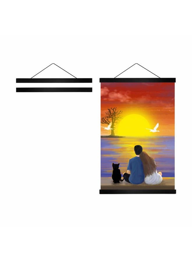 Radezon Magnetic Poster Hanger Frame - Wall Hanging Wooden Frame for Posters, Prints, Photos, Pictures,and Artwork 12 inch Black - Image 1