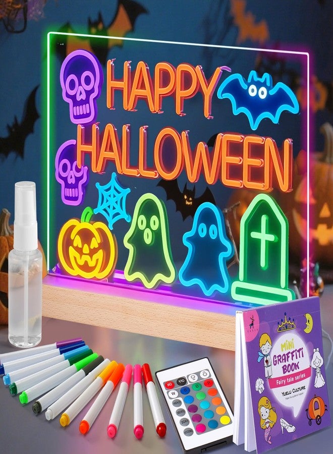 BUSOHA لوحة رسم مضيئة LED للأطفال - لوحة ملاحظات قابلة للفصل للأطفال مع جهاز تحكم عن بعد، لوحة أكريليك سميكة، لوحة رسم قابلة للمسح الجاف، جهاز لوحي للرسم، 12 قلم ماركر هدية عصرية للفتيات - Image 1