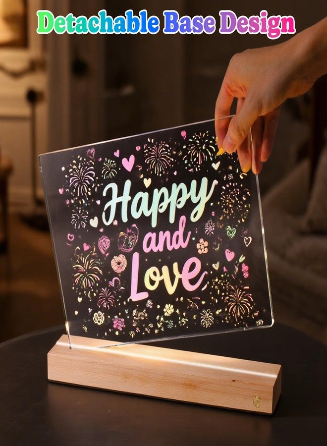 BUSOHA لوحة رسم مضيئة LED للأطفال - لوحة ملاحظات قابلة للفصل للأطفال مع جهاز تحكم عن بعد، لوحة أكريليك سميكة، لوحة رسم قابلة للمسح الجاف، جهاز لوحي للرسم، 12 قلم ماركر هدية عصرية للفتيات - Image 4