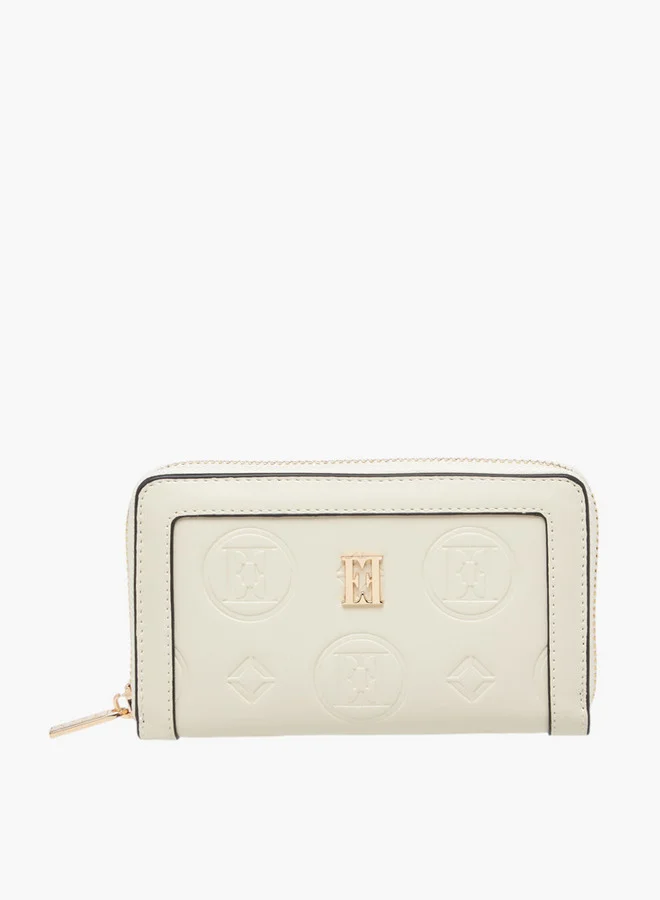 ايل Monogram Embossed Zip Around Wallet