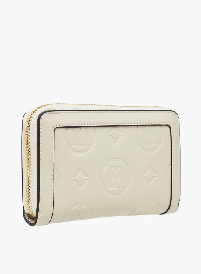 ايل Monogram Embossed Zip Around Wallet