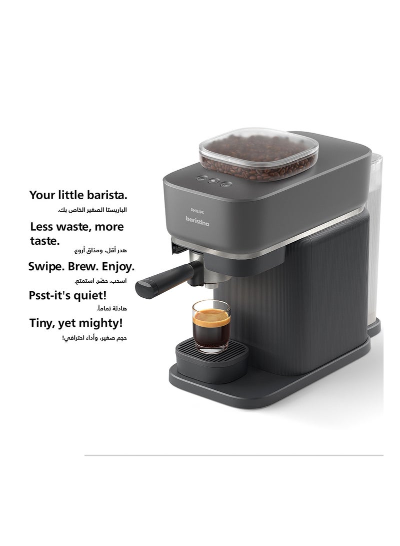 Philips Baristina Semi-Automatic Espresso Machine - Noon Exclusive, Black - BAR300/60  Noon Exclusive 1.2 L 1550 W BAR300/60 black - Image 3