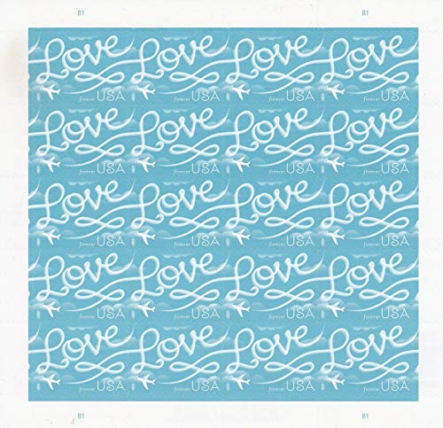 United States Postal Service 2017 Love Skywriting Wedding Sheet of 20 Forever Stamps Scott 5155 - Image 1