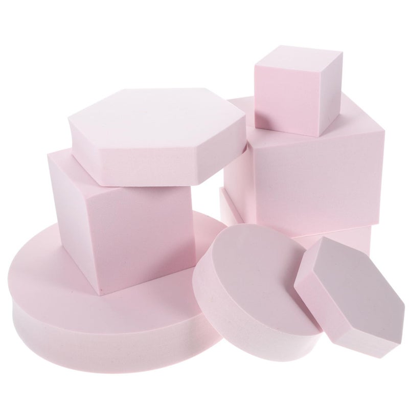 ARTIBETTER 8pcs White Geometry Cube Props Photography Makeup Jewelry - Image 2