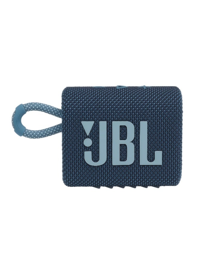 JBL Go 3 - Waterproof Wireless Portable Bluetooth Speake and Dustproof , Big Pro Sound with Punchy bass,Built-in long-lasting battery, Made in Part with Recycled Materials (Blue) - Image 2