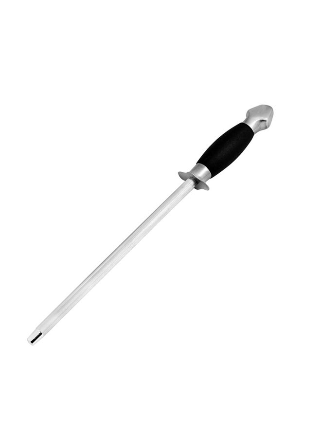 Royalford Knife Sharpener Chrome Plated Carbon Steel With Convenient Pp Handle Premium Quality 29.8 X 3.7 X 2.5Cm Multicolor Silver/Black - Image 1