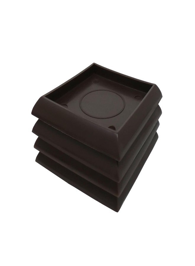 SoftTouch 4653395N Furniture Caster Cups Square for Carpet or Durable Hard Floors, 2 Inch, 4 Pack, Brown, 4 Piece - Image 1