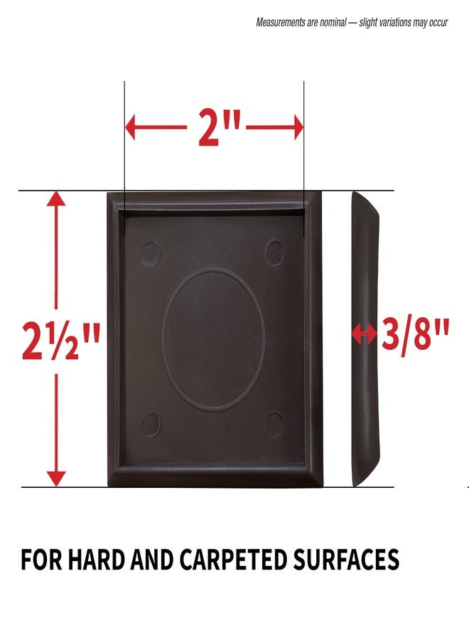 SoftTouch 4653395N Furniture Caster Cups Square for Carpet or Durable Hard Floors, 2 Inch, 4 Pack, Brown, 4 Piece - Image 2
