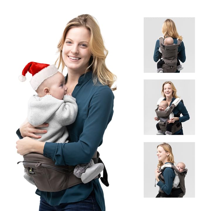 Abiie HUGGS 3-in-1 Baby Carrier with Hip Seat - Front Facing, Hip Hugger, Back Baby Carrier - Healthy Sitting (M) Position, 3 Mos.-Toddler - Buckle Type Closure - Approved by US Safety Standards - Image 2