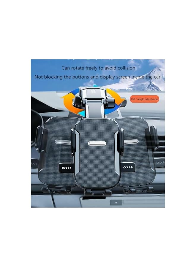 S-TOP New Waterfall Suction Car Mount – Versatile Car Phone Holder for Smartphones, Applicable for Phone Widths 5.8-9CM – Streaked Black Universal Waterfall Phone Car Mount - Image 2