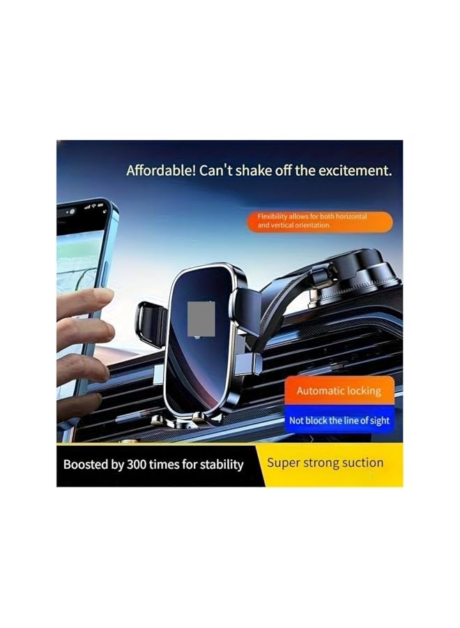 S-TOP New Waterfall Suction Car Mount – Versatile Car Phone Holder for Smartphones, Applicable for Phone Widths 5.8-9CM – Streaked Black Universal Waterfall Phone Car Mount - Image 1