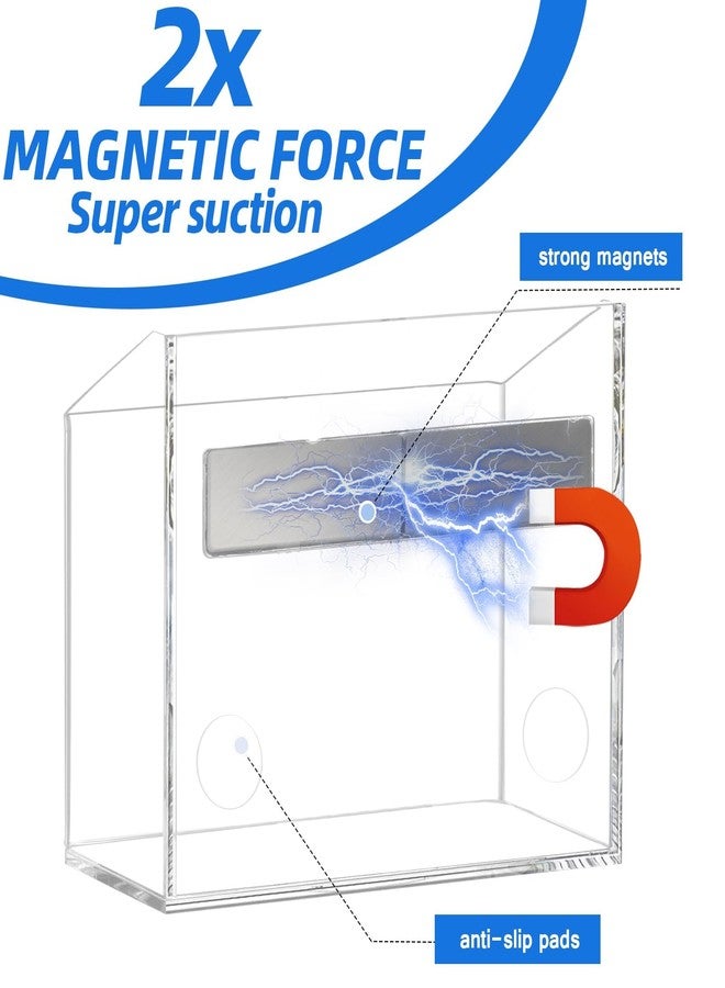 Simetufy Magnetic Pen Holder, Magnetic Dry Erase Marker Holder, magnetic pen holder for refrigerator, whiteboard , Pens, Pencils, Non-slip Acrylic Magnetic Marker Holder- Transparent, 1 Pack - Image 3