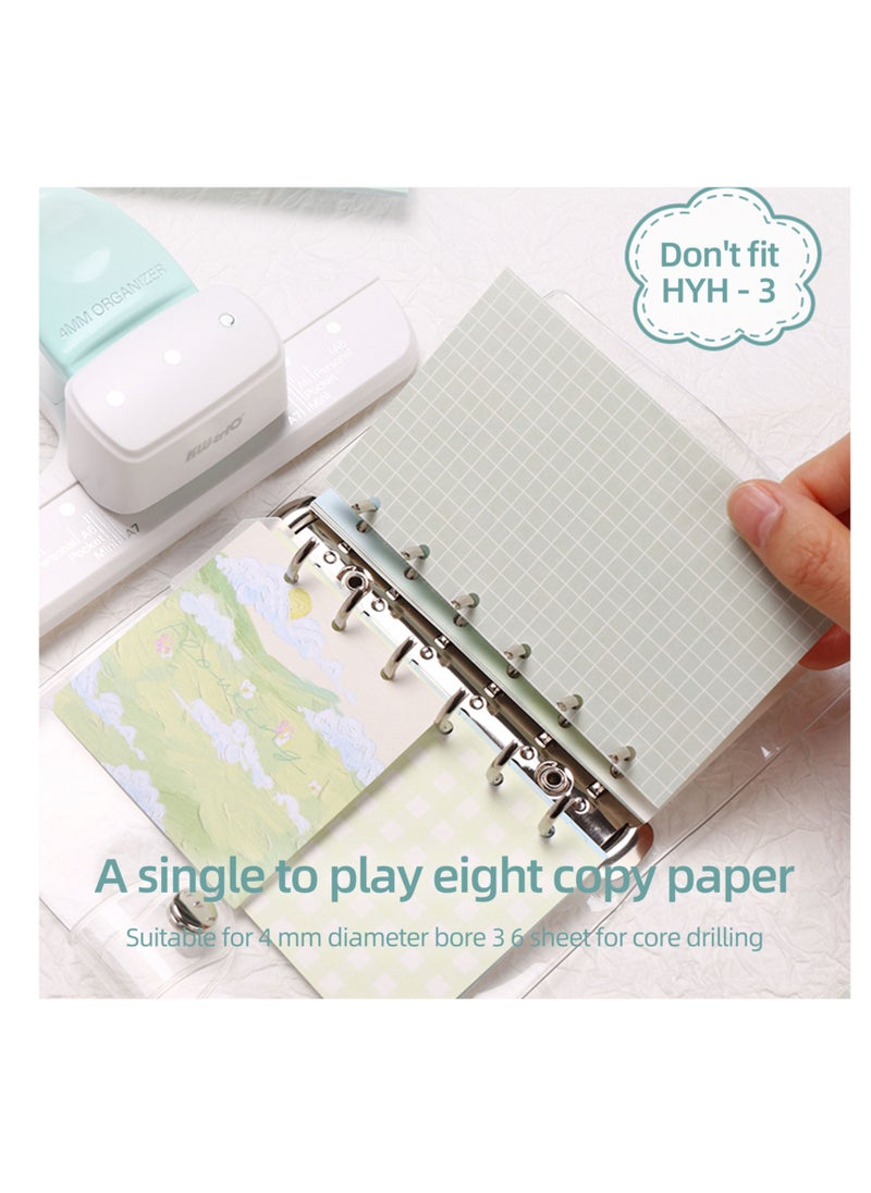 Kw-trio - Loose Leaf Hole Punch Daily Planner Adjustable 3 Hole Paper Puncher for A8 Mini / A7 / A7 Pocket / A6 / A6 Personal / A5 Size 8 Sheet Capacity Notebooks Scrapbooking Supplies - Image 1
