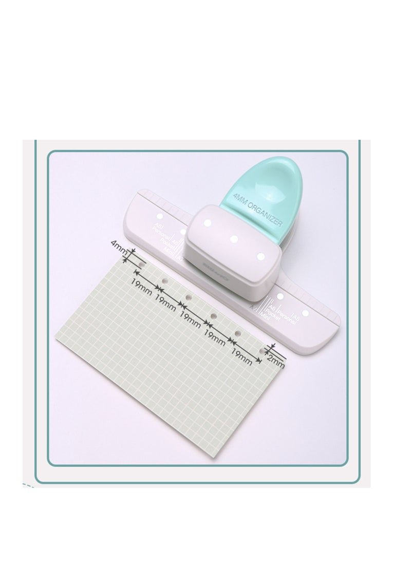 Kw-trio - Loose Leaf Hole Punch Daily Planner Adjustable 3 Hole Paper Puncher for A8 Mini / A7 / A7 Pocket / A6 / A6 Personal / A5 Size 8 Sheet Capacity Notebooks Scrapbooking Supplies - Image 1