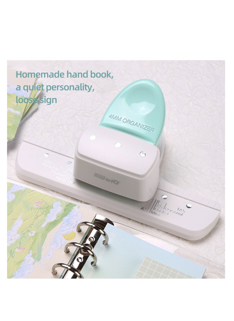 Kw-trio - Loose Leaf Hole Punch Daily Planner Adjustable 3 Hole Paper Puncher for A8 Mini / A7 / A7 Pocket / A6 / A6 Personal / A5 Size 8 Sheet Capacity Notebooks Scrapbooking Supplies - Image 1