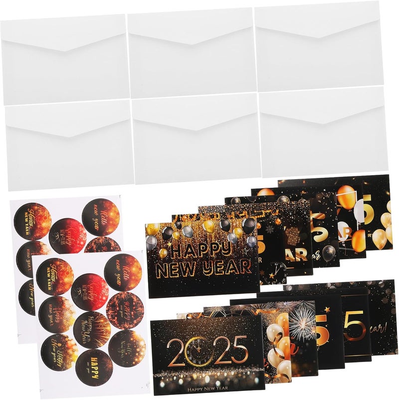 OSALADI Year Cards with Envelopes and Stickers Blank Inside Greeting Cards for Winter Holiday Wishes Stylish Party Supplies for Year Celebration and Family Gatherings - Image 1