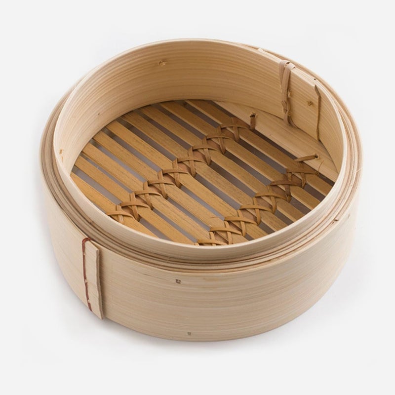 Batch consistent craftsmanship Steamer Basket with Lid 22cm Traditional Asian Wooden Steam Basket for Dumplings Buns and Vegetables Home Kitchen Cooking Container Classic design alternatives - Image 5