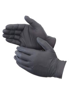 NIBEMINENT Pack Of 100 Nitrile Disposable Gloves Black M 