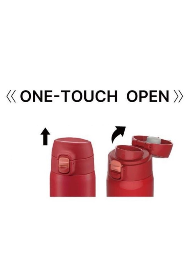 Peacock - SUS-316 Stainless Steel Water Bottle Double Wall Vacuum Insulated Water Bottle BPA Free Gym Bottle One Touch Press Leak Proof Water Bottle Multipurpose Use Keep Drinks Hot And Cold Red 700ML AKM70 - Image 1