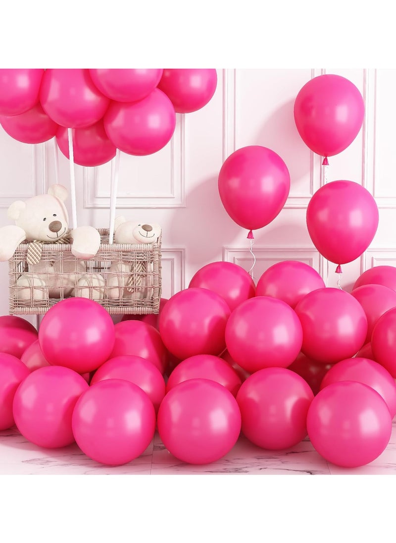 Generic - 62Pcs Hot Pink Party Balloons Kit,12Inch Hot Pink Latex Balloons with Ribbon for Birthday Party Decoration,Baby Shower,Bridal Shower,Wedding - Image 1