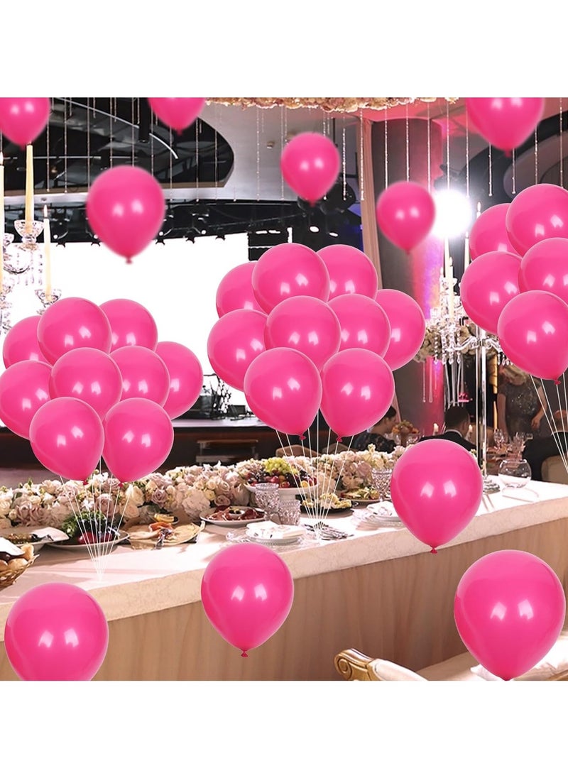 Generic - 62Pcs Hot Pink Party Balloons Kit,12Inch Hot Pink Latex Balloons with Ribbon for Birthday Party Decoration,Baby Shower,Bridal Shower,Wedding - Image 1