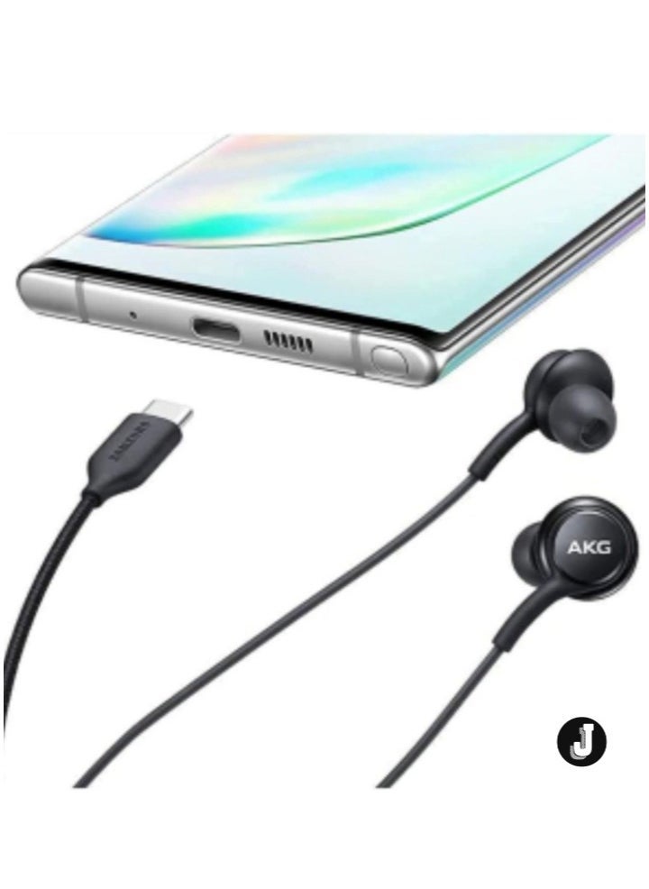 Gravity "NEW 2024 AKG Designed In-Ear Stereo Headphones for Samsung Galaxy S24/S23/S22/S21/S20, Note 10/10+ – Type-C Connector with Microphone & Volume Control (Black)" - Image 4