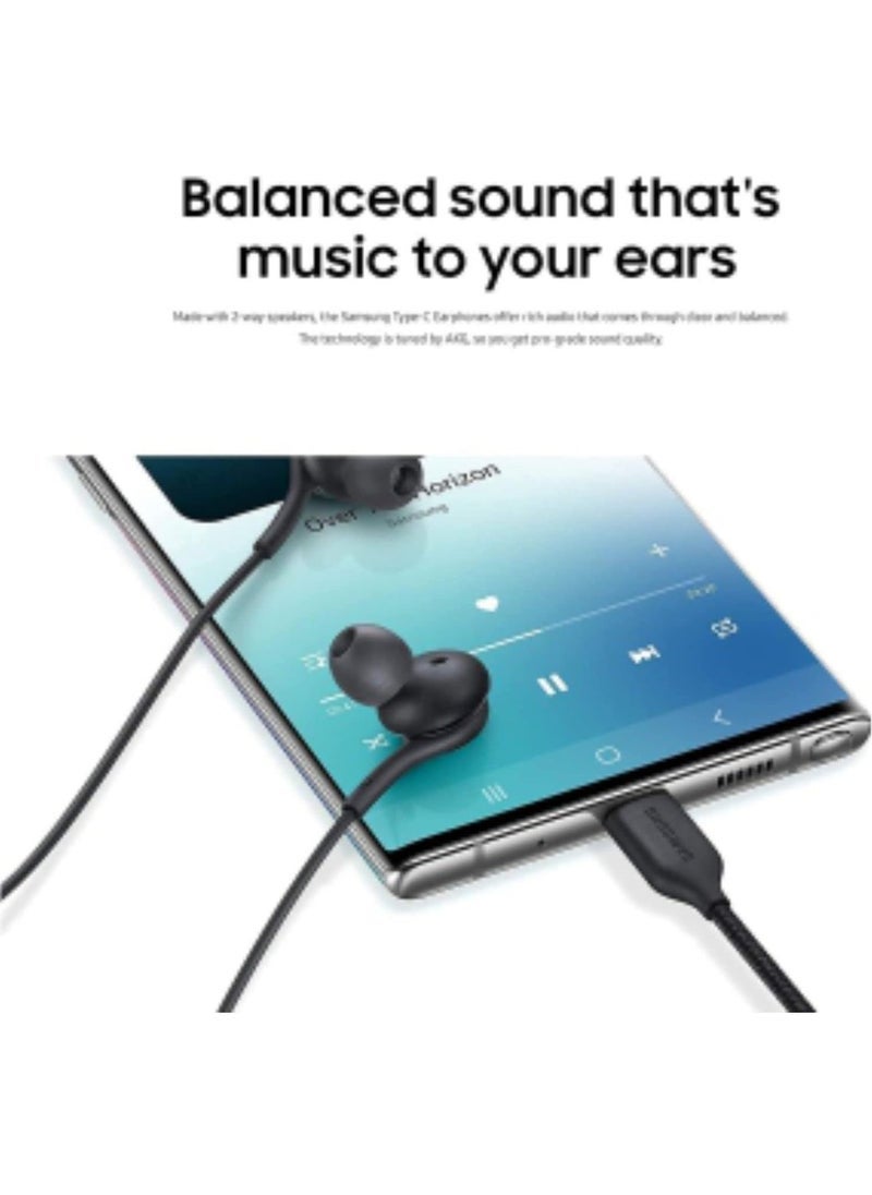 Gravity "NEW 2024 AKG Designed In-Ear Stereo Headphones for Samsung Galaxy S24/S23/S22/S21/S20, Note 10/10+ – Type-C Connector with Microphone & Volume Control (Black)" - Image 3