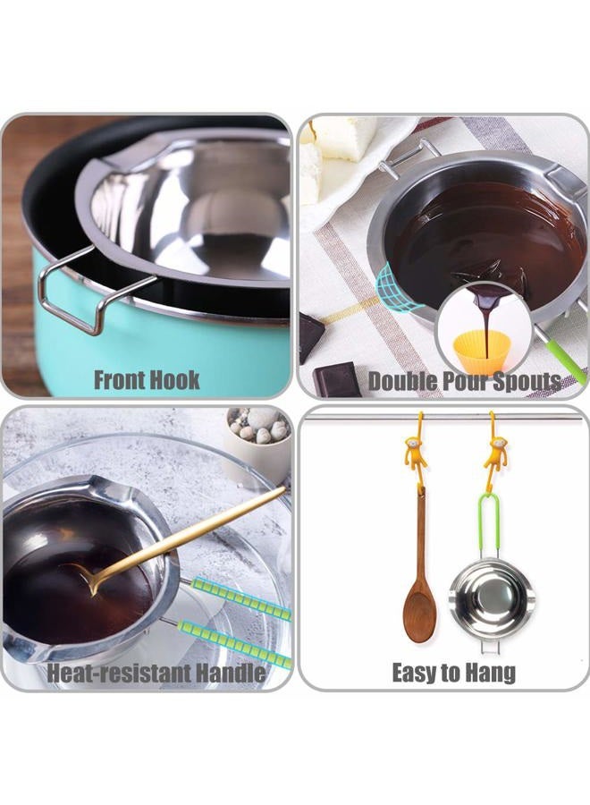 Sysmie Stainless Steel Double Boiler with Silicone Spatula, Chocloate Metls Pot with Heat Resistant Handle for Melting Chocolate, Candy, Candle, Soap and Wax… - Image 4
