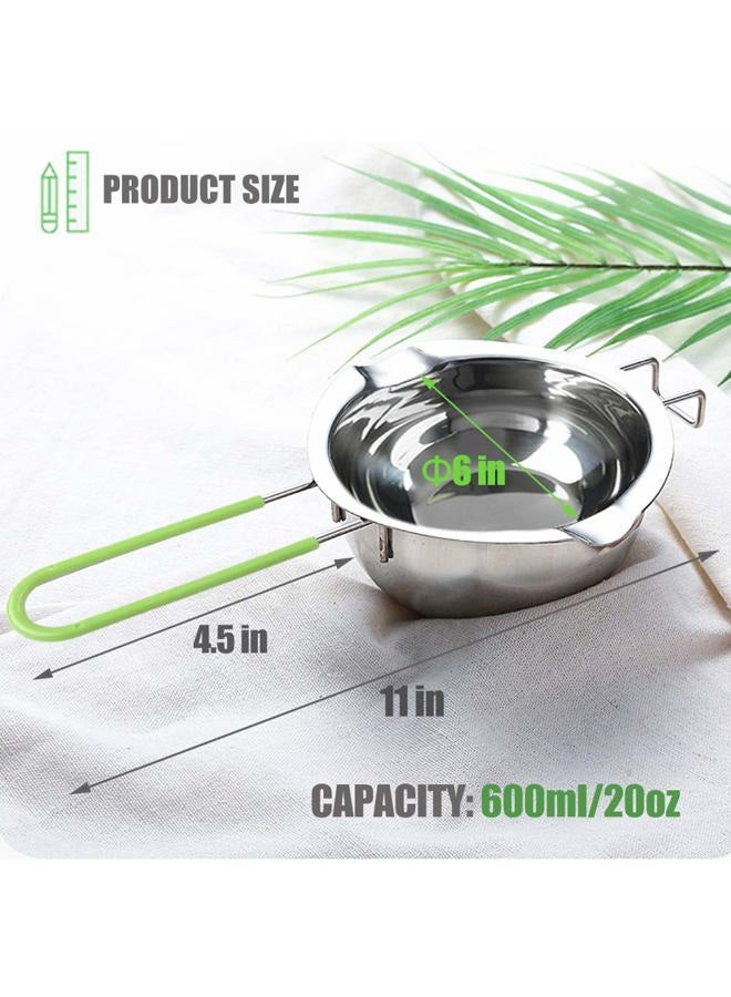 Sysmie Stainless Steel Double Boiler with Silicone Spatula, Chocloate Metls Pot with Heat Resistant Handle for Melting Chocolate, Candy, Candle, Soap and Wax… - Image 3